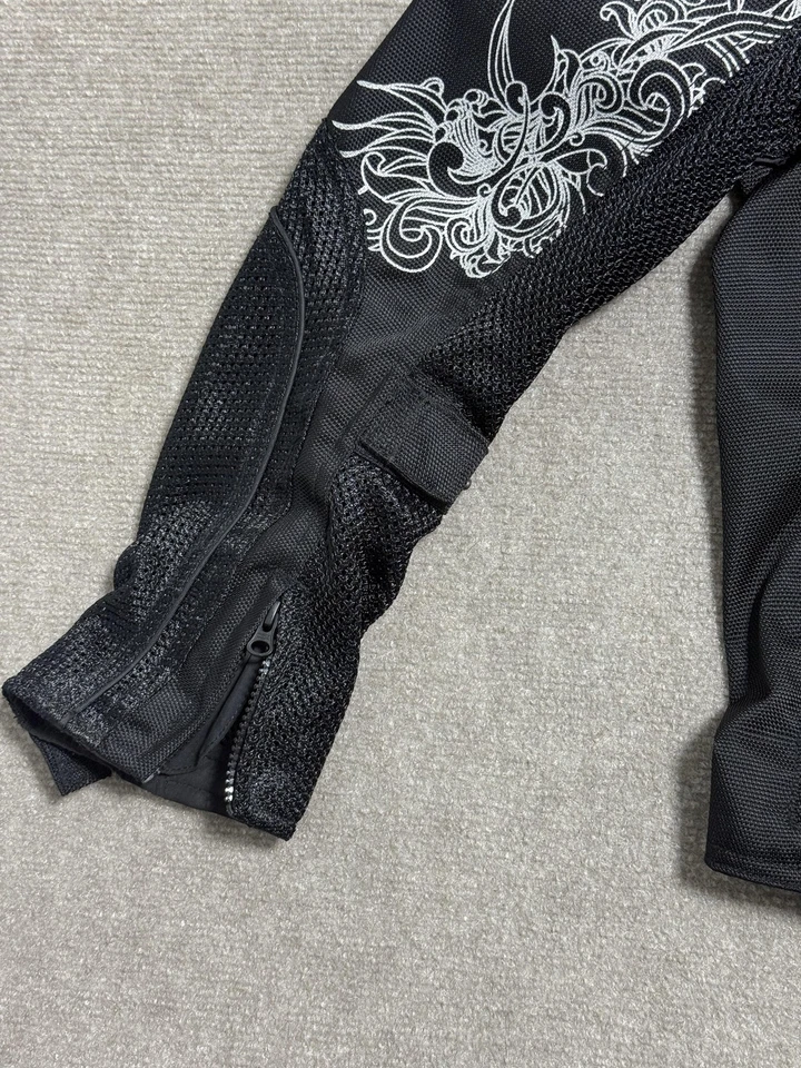 Joe Rocket Jacket Womens Small Mesh Motorcycle Riding Silver Floral Embroidery - Image 4 of 4