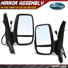 2x Power Mirror with Power Fold Heated Turn Signal Textured for Ford Transit-150