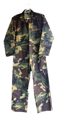 Camouflage Coveralls Mens Size Large Made In USA Bass Pro Shop Canvas New