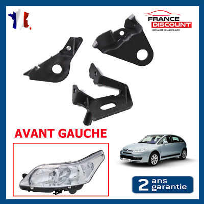 Lot De Supports De Réparation Pour Phare/Feu Avant - Compatible Citroën C4 I Et C4 Coupé - Pièce PRO624