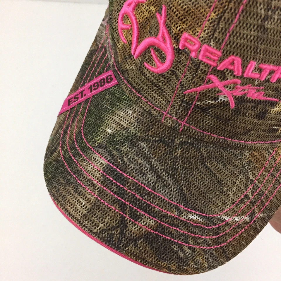 Realtree Xtra Womens Hat Camouflage Pink Logo Hunt Deer Baseball Adjustable Cap - Image 3 of 4