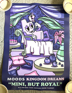 COLORFUL FLUENT CANNIBIS 24X18 POSTER "MOODS KINGDOM DREAMS - MINI, BUT ROYAL" ~