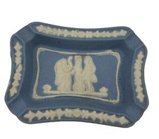 VTG Jasperware Ashtray Made in Occupied Japan Blue White