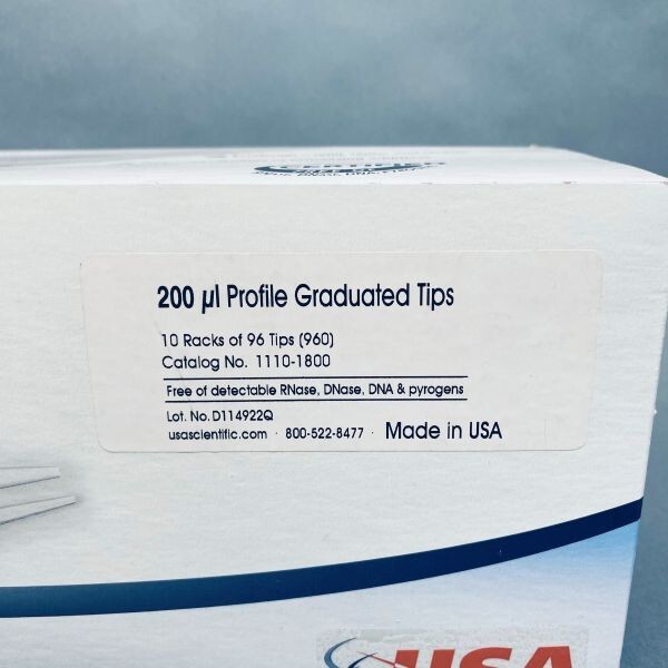 USA Scientific TipOne Graduated Pipette Tips 200 ul Profile Lot of 864 Tips
