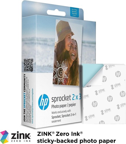 HP Sprocket 2x3" Premium Zink Sticky Back Photo Paper (100 Sheets) - Picture 2 of 6