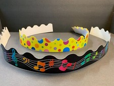 School Bulletin Board Borders Colorful Circles and Music Notes