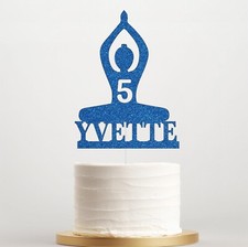 Personalised Yoga Cake Topper, Birthday Cake Decoration Any Name-Age 