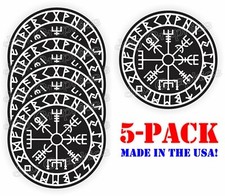 5- VIKING COMPASS Hard Hat Stickers | Vegvisir Symbols | Decals Nordic Magical