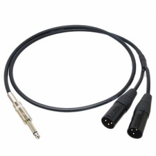 DIY Y-type Unbalanced Leads L-4E6S 6.35mm 1/4 TS to 2x XLR-M 3P male audio cable