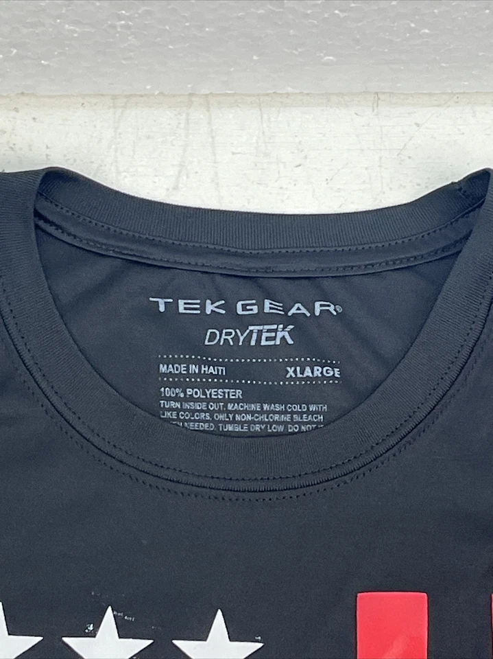 Tek Gear Dry Tek XL черная стойка сзади красно-белая полоса флаг герб звезды - Изображение 3 из 4