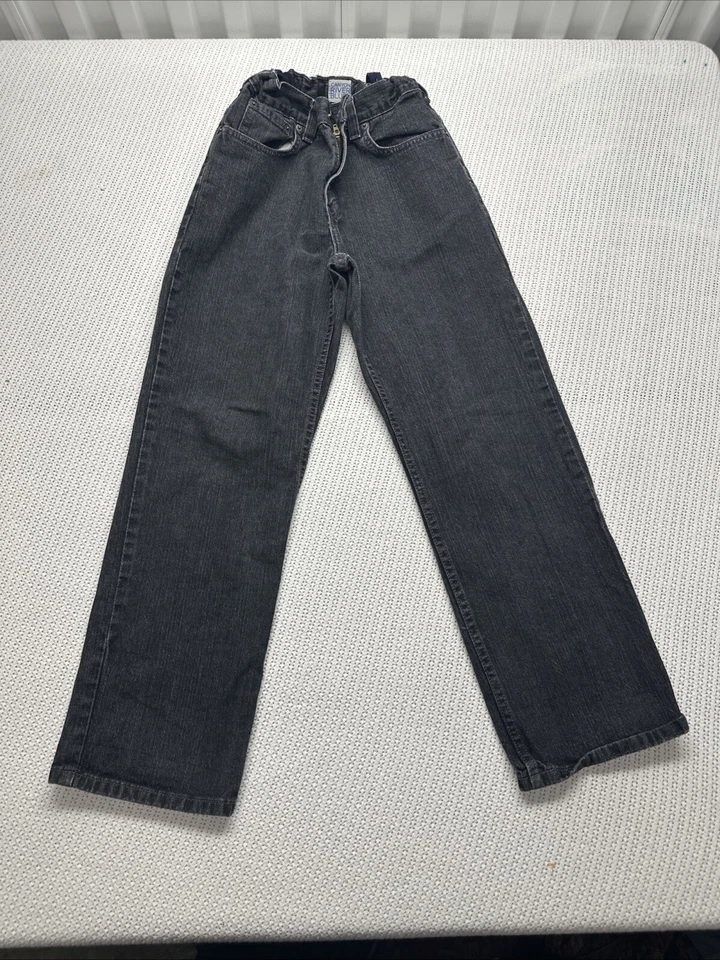Pantalones de mezclilla negros vintage años 90 niñas 14 Canyon River azules cintura elástica relajados Foto 2 de 4
