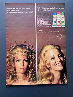 Elida Elidor Haarspray Blonde Frau 70s retro 1970 Vintage Ad Werbung Reklame