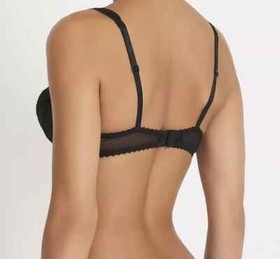 Aubade A-Lamour Bra Noir Black Lace 34G Underwired Half Cup Sheer Balcony DA14