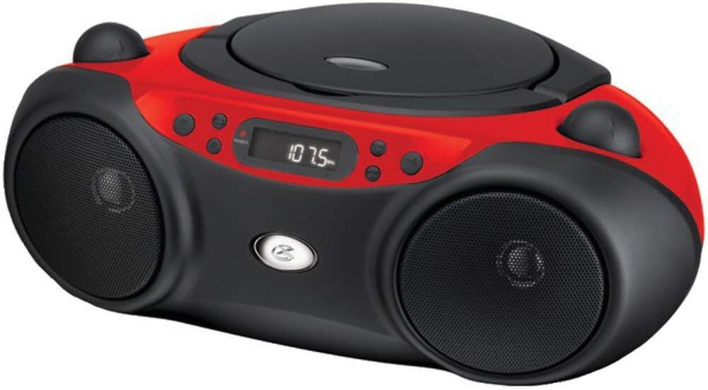 GPX BC232R CD Boombox with AM/FM Radio & 3.5mm Line-In for MP3