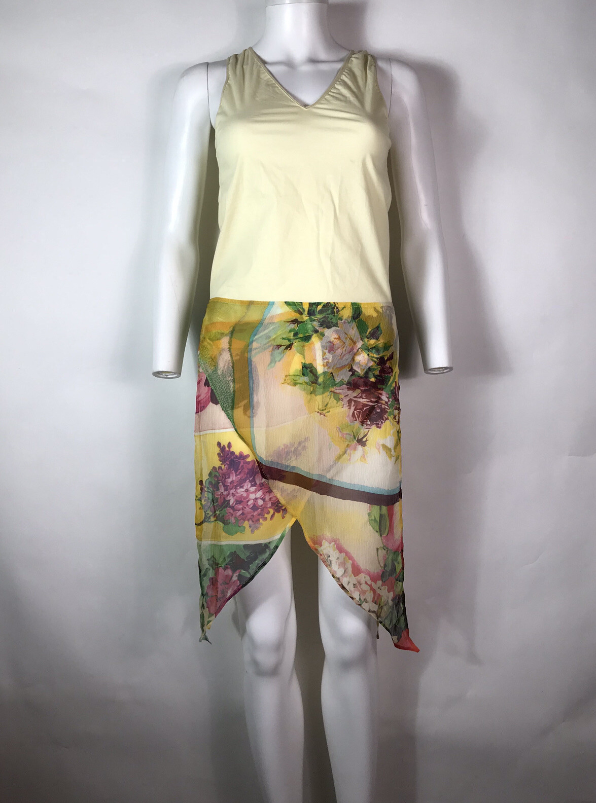 Rare Vtg Jean Paul Gaultier Yellow Floral Print S… - image 2