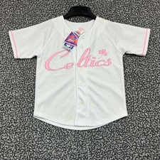 Maglia Boston Celtics maglia bambino 7 bianca rosa NBA bottoni manica corta nuova