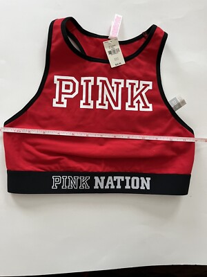 NWT Victoria Secret PINK Red Racerback Sport Bra Size M (A-C) MSRP $28.95