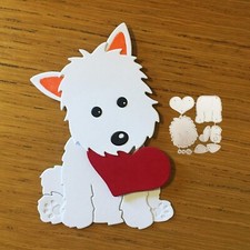 2Set Love Heart Dog Metal Die Cuts, Animal Dog with Paw Cutting Dies for Pape...