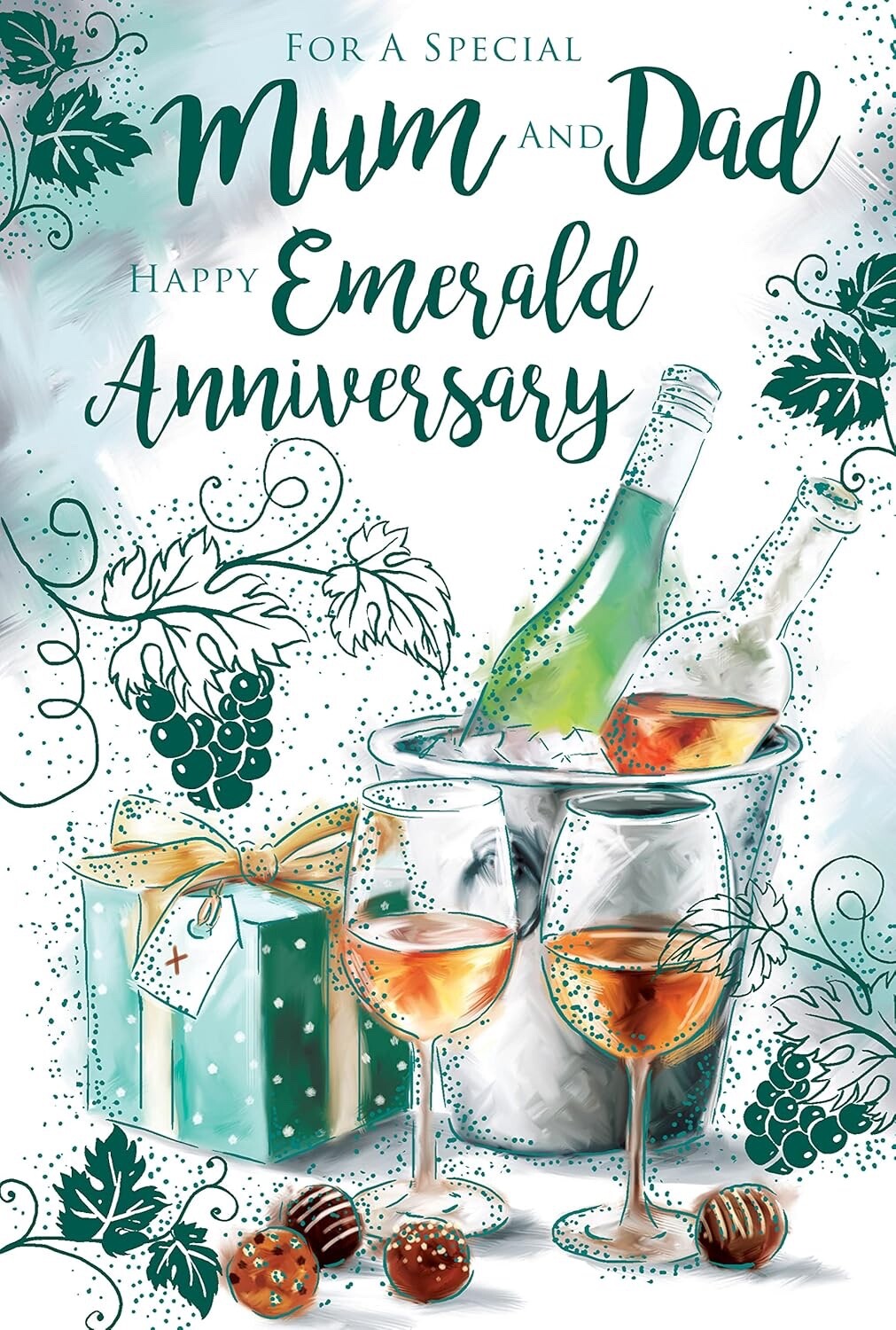 For a Special Mum and Dad Emerald 55th Anniversary Card with Lovely Verse Inside