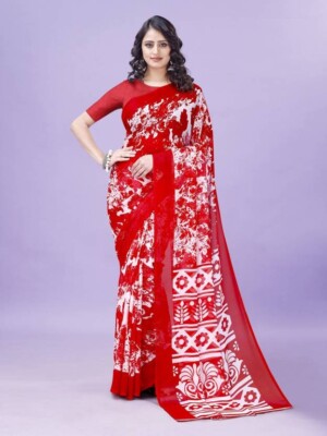 NEW Designer Bollywood Saree Red Party Wear Indian Pakistani Wedding Sari