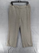 Talbots Petites Houndstooth Wool Dress Pants Women 12 Black White Straight Leg