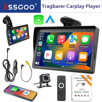 Rückfahrkamera Funk Kabellos Apple Carplay Mit 7'' Farb Tragbar Monitor Auto LKW