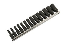 SUPER NEUAUFLAGE! DEEP IMPACT STECKSCHL&Uuml;SSELSATZ 1/4 ANTRIEB 14-TEILIG 4mm > 15mm AUF SCHIENE