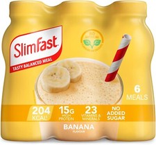 Image of SlimFast Ready To Drink Shake 15g Protein Banana Flavour 6 x 325 ml Multipack