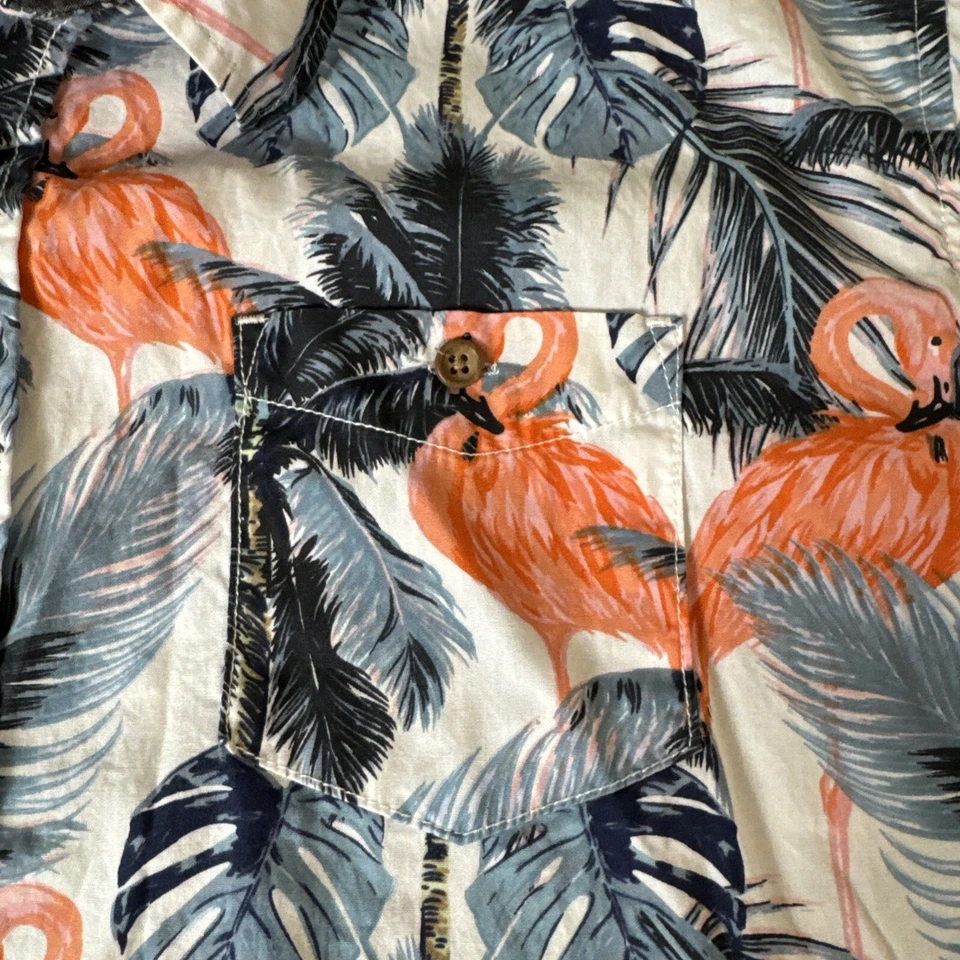 Ron Jon Surf Shop Button Up Shirt 2XL Pink Flamingo tree All Over Print - Image 4 of 4