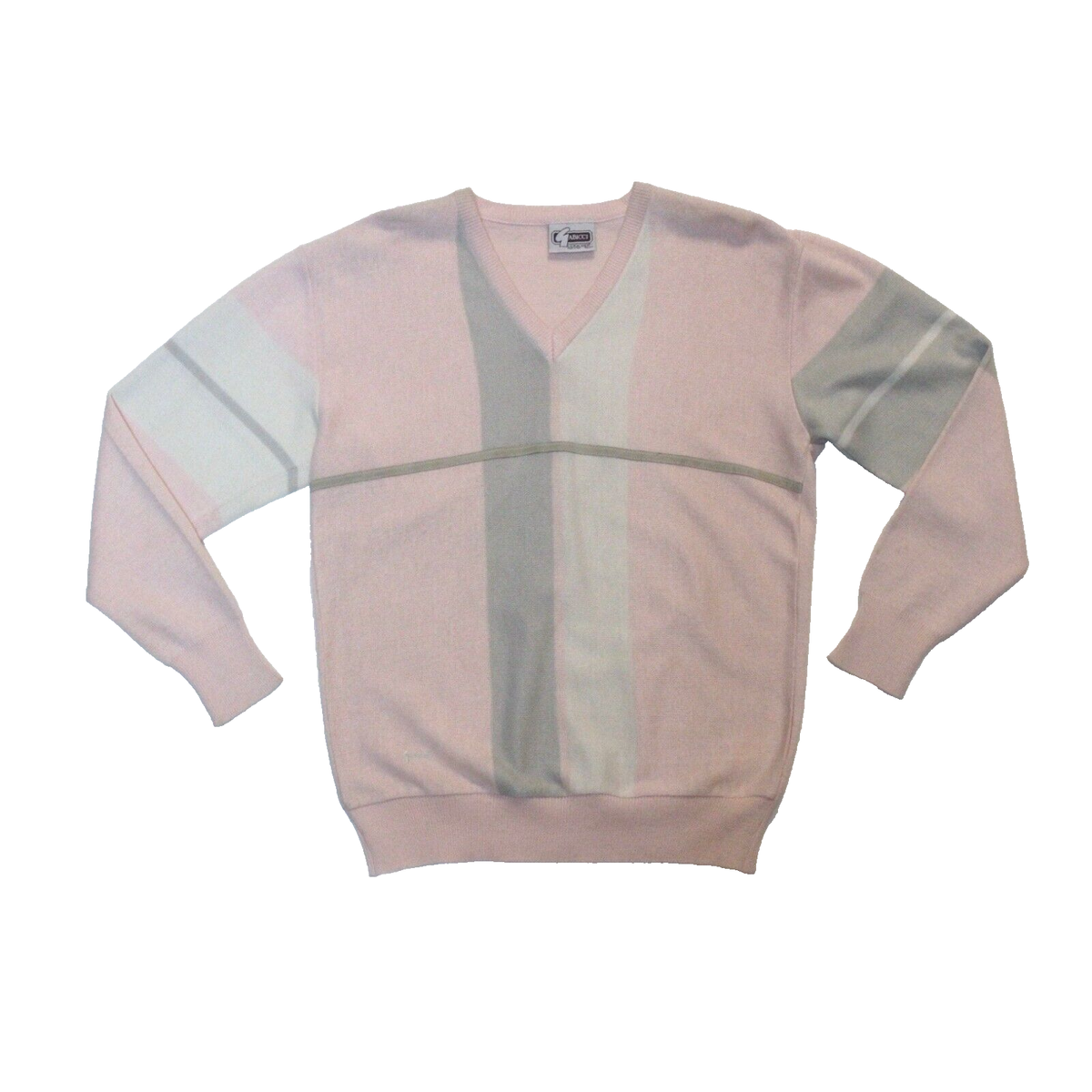 Gabicci vintage cotton knit argyle jumper Made in Italy. Mens 