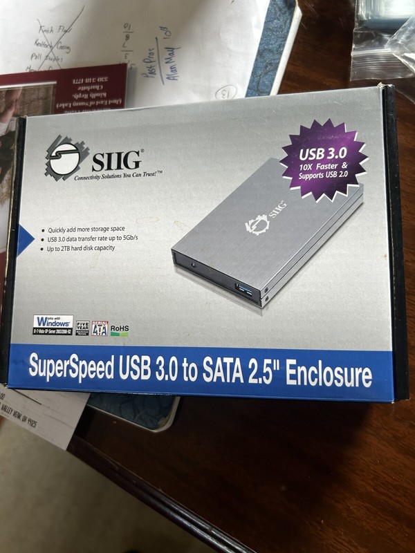 SIIG Superspeed USB 3.0 to SATA 2.5" enclosure