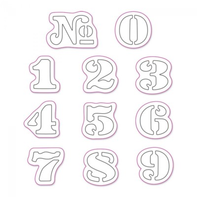 TIM HOLTZ SIZZIX MAGNETIC DIE SET 11PK - CARGO STENCIL NUMBER SET