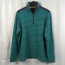 Bugatchi Sweater Mens M Blue Green Striped Qu...