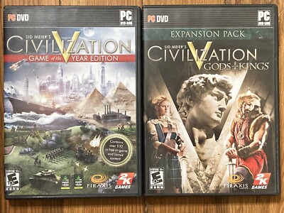 Sid Meier's Civilization V: GotY Edition (PC, 2011) Plus Gods & Kings Expansion