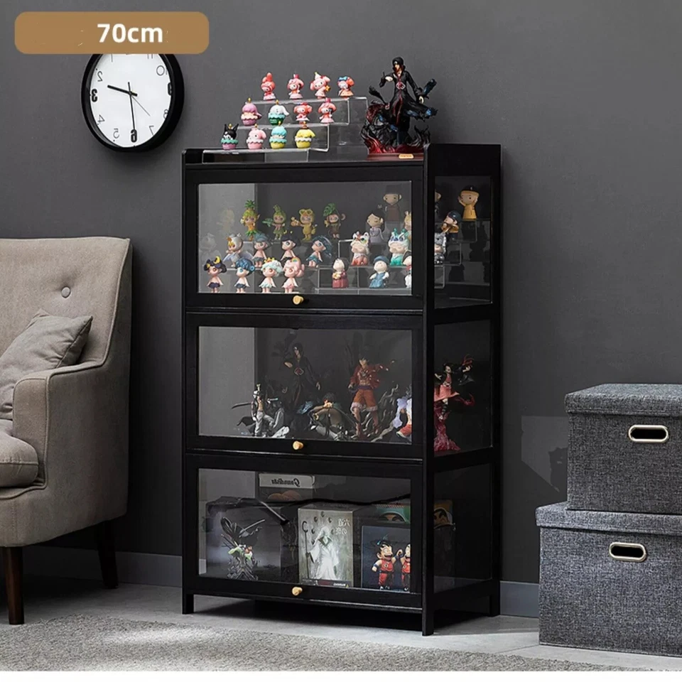 Hochschrank Vitrinenschrank Acryl Sammlervitrine Aufbewahrungsschrank Schwarz DE - Bild 2 von 4