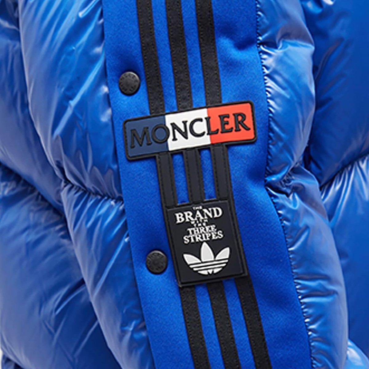 Moncler x Adidas Beiser Down Jacket Men's 3/ L Blue Hooded Full