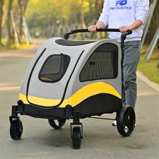 Large Dog Outing Stroller Portable Foldable Travel Pet Carrier Cart Heavy Duty