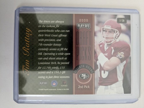 🏆 2000 Playoff Prestige Draft Picks TIM RATTAY #DP28 LOUISIANA TECH BULLDOGS - Picture 2 of 2