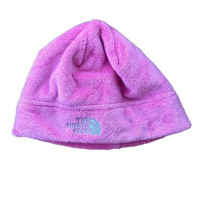 The North Face Baby Infant Pink w/ White Logo Fleece Beanie Hat