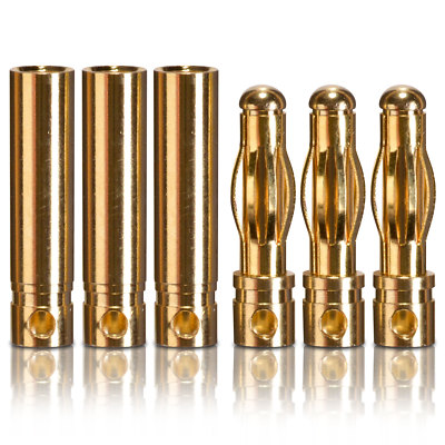 Goldkontakt Verbinder Stecker Buchse 4.0 mm Brushless 3 Paar partCore 100007