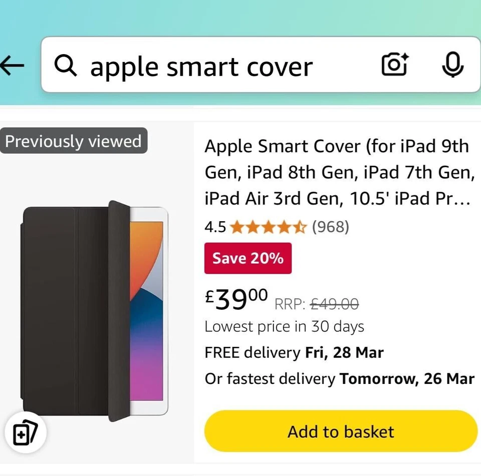 Genuine Apple iPad 9th 8th 7th Pro 10.5" Air 3rd Gen Generation Smart Cover Case - image 4 of 4