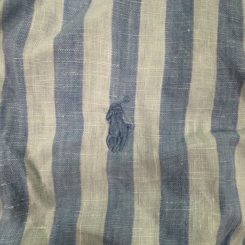 Polo Ralph Lauren Kids Boys Size XS Striped Linen S/S Button Down Shirt Preppy - Picture 4 of 8