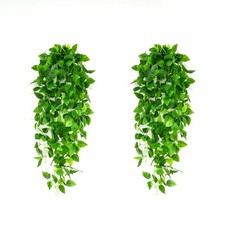 Fake Hanging Plants 2pcs Artificial Hanging Plant for Indoor Outdoor Faux Pot...