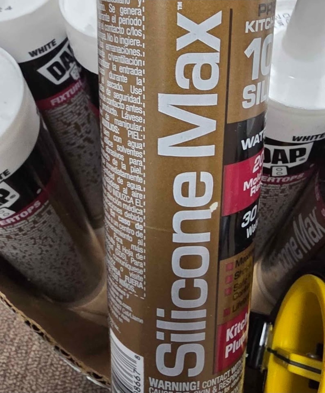 DAP 100% Silicone White Kitchen & Bath LOT of 27 & Caulk Gun NEW