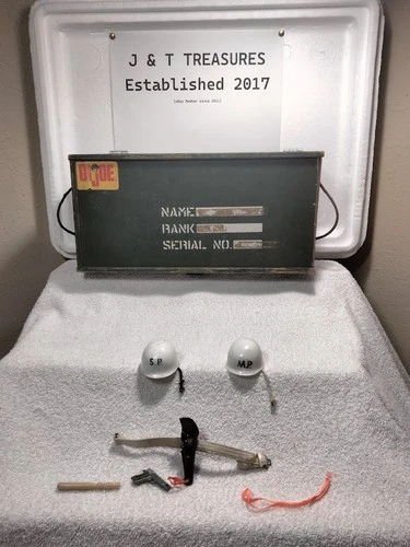 Vintage Hasbro 1960s G. I. JOE 1/6 Military Police MP & SP Helmets Pistol Club