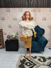 Vintage Barbie Clone Outfit - Pencil Skirt, Lace Blouse, Rubber Mules ++