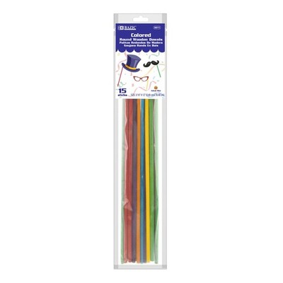 BAZIC Wooden Dowel Rods Wood Sticks, 3/16'' x 12'' Round Colored Hardwood Stick
