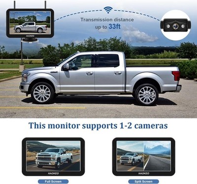 Wireless Backup Camera for Trucks 7 Inch Monitor HD 2K Front Rear View kit Split