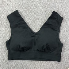 Tommie Copper Sports Bra Womens Medium Black Znergy V Neck Shoulder Support