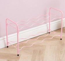 metal pink wavy shoerack 2 tier